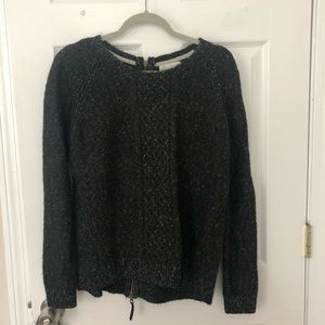 gray speckled wool sweater
